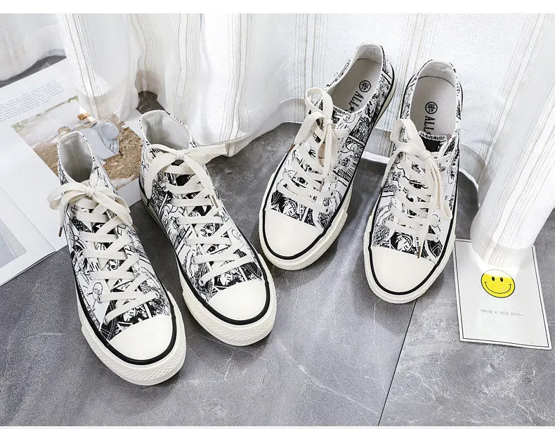 Men's Shoes Cartoon High-Top Sneakers