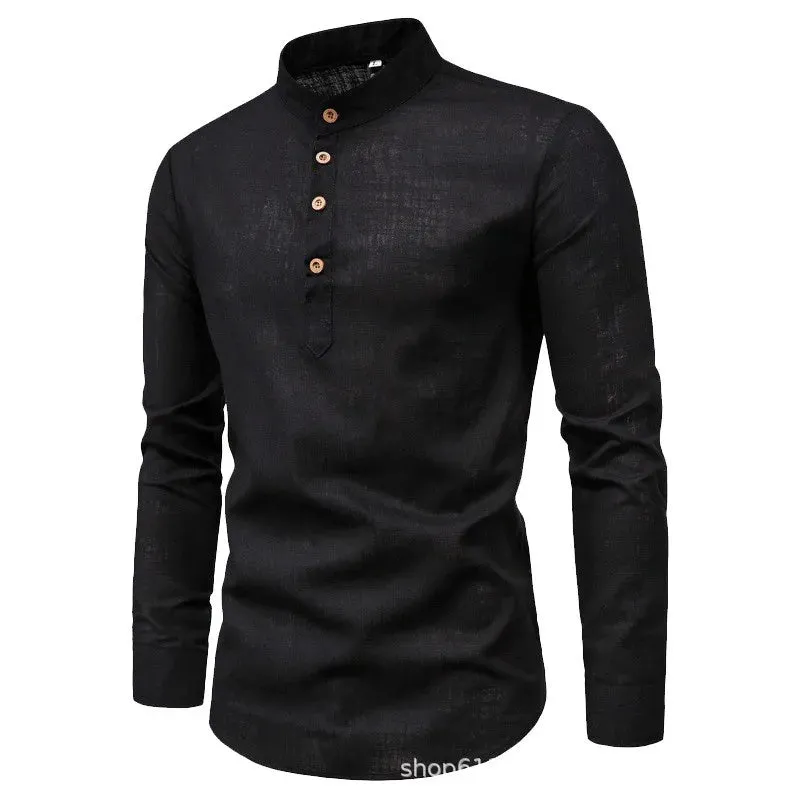 Men's Solid Casual Slim-Fitting Business Shirt