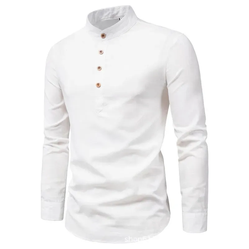 Men's Solid Casual Slim-Fitting Business Shirt
