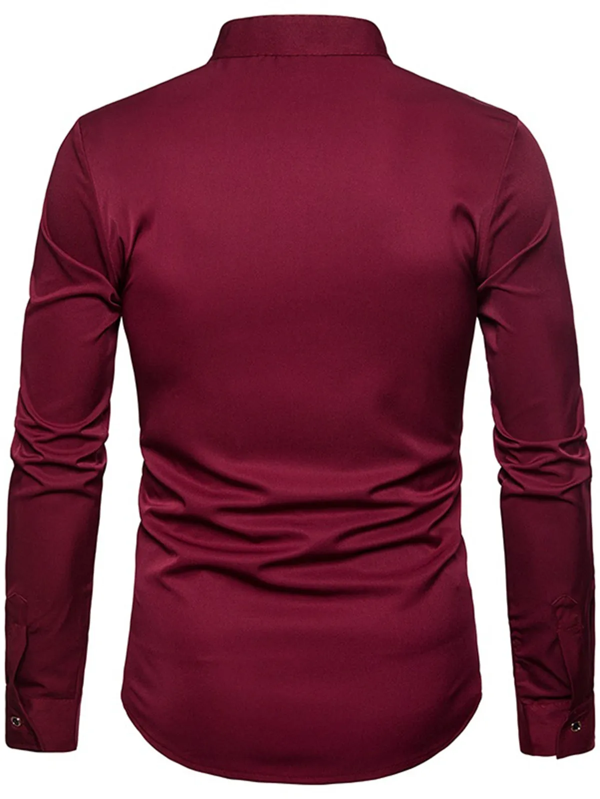 Men's Turndown Collar Embroidered Design Slim Fit Shirt