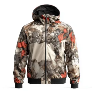 Mens Windbreaker Jackets Grafiti Style Texture Lightweight Rain Protection Waterproof Nylon Hooded Windbreaker Jackets