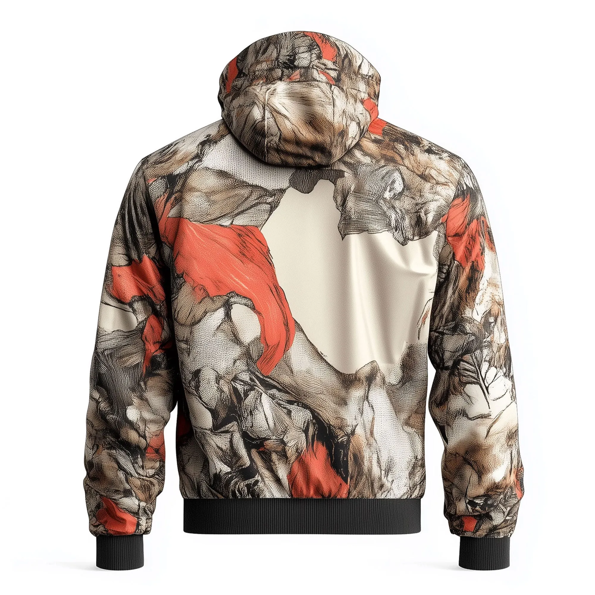 Mens Windbreaker Jackets Grafiti Style Texture Lightweight Rain Protection Waterproof Nylon Hooded Windbreaker Jackets