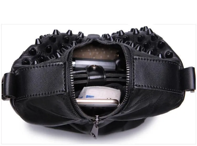 Mia Genuine Leather Riveted Handbag