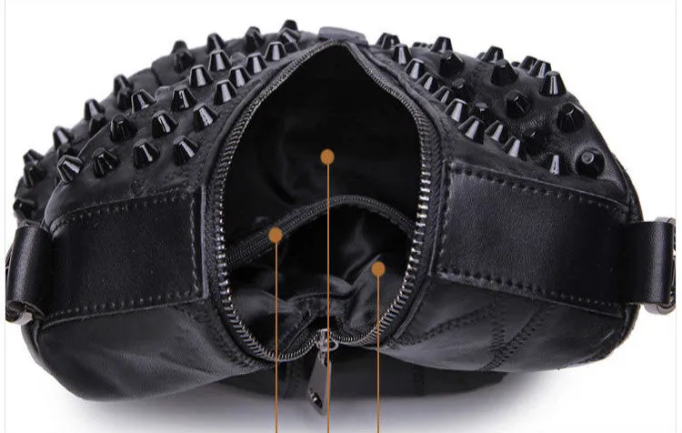 Mia Genuine Leather Riveted Handbag