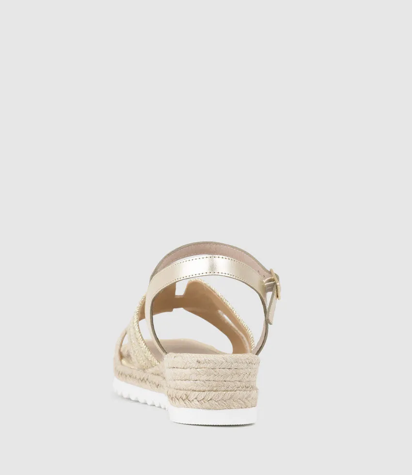 MIKO Geometric Weave Espadrille in Platino