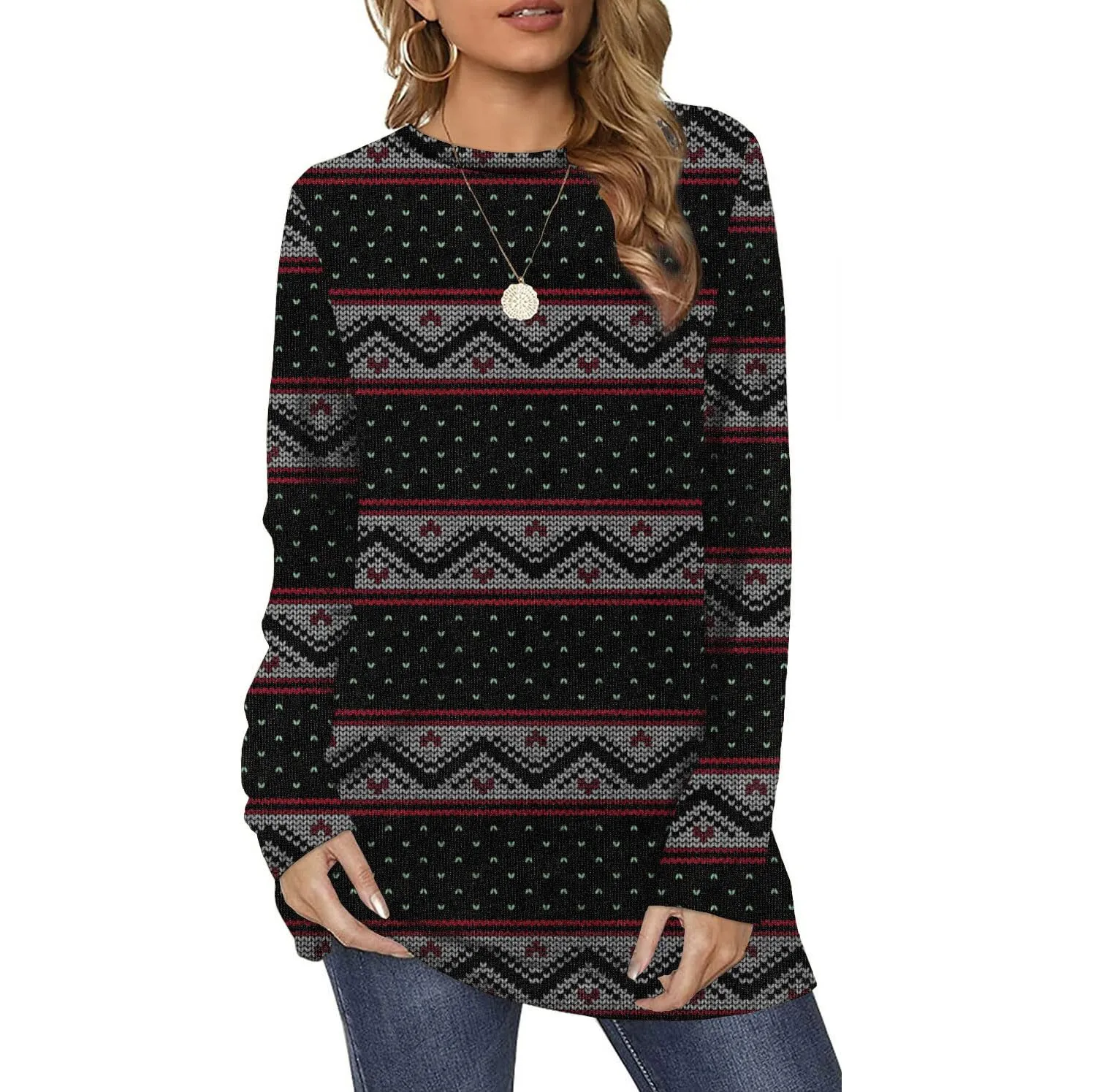 MINT PLUS PINK Womens Solid Colors Casual Knit Pullover Long Sleeve Sweatshirts Tunics and Crewneck Sweaters for Women