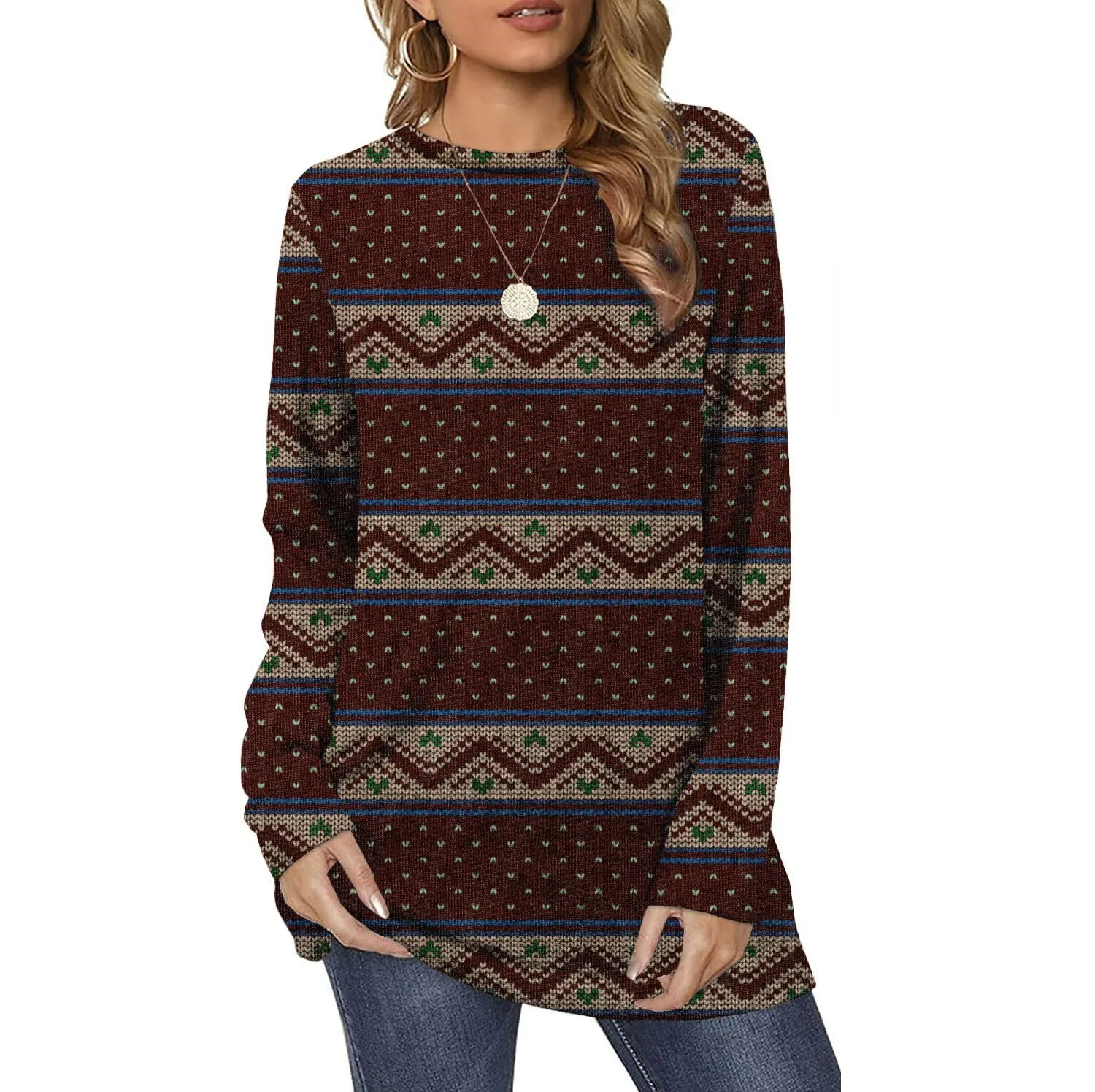 MINT PLUS PINK Womens Solid Colors Casual Knit Pullover Long Sleeve Sweatshirts Tunics and Crewneck Sweaters for Women
