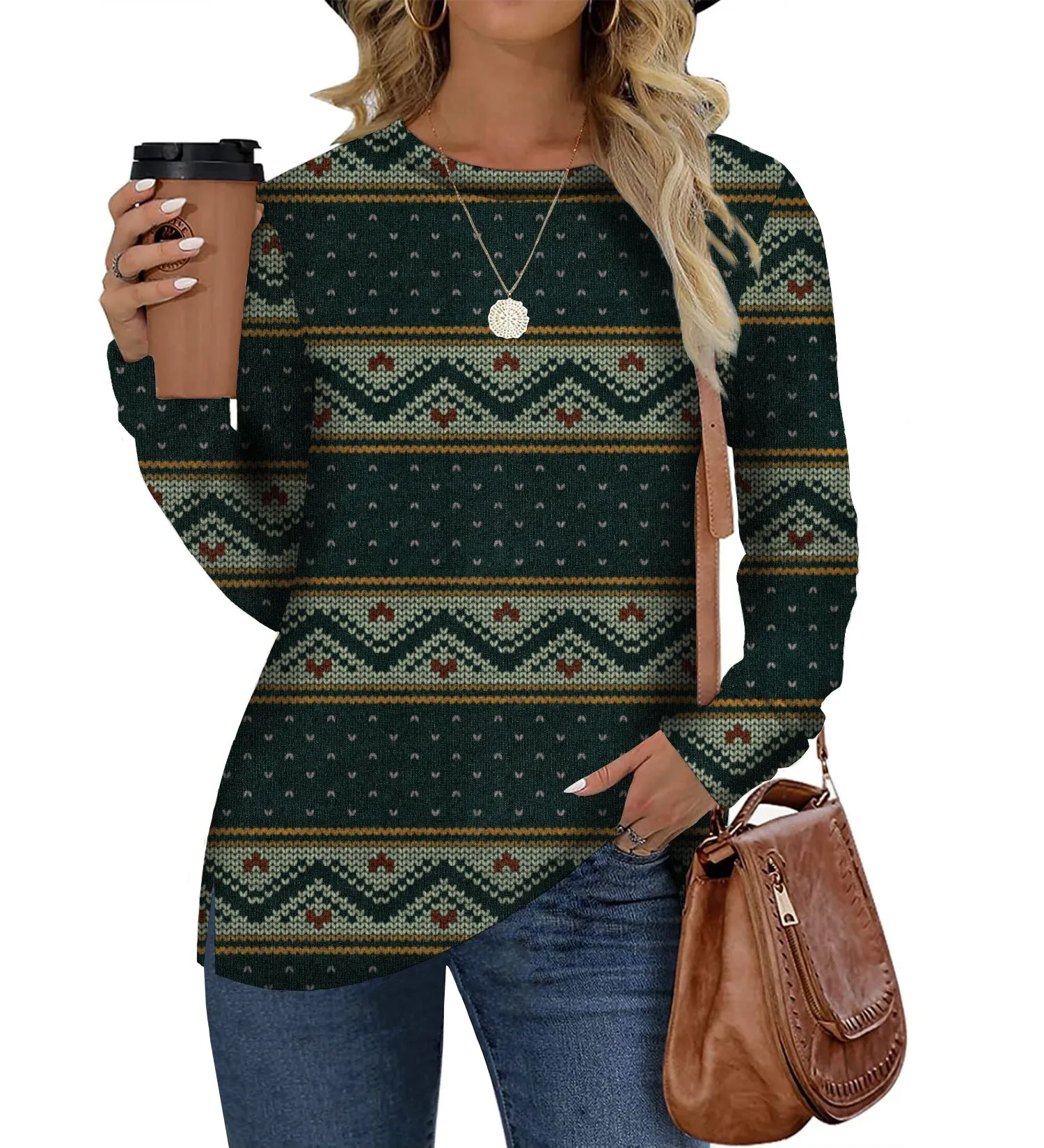 MINT PLUS PINK Womens Solid Colors Casual Knit Pullover Long Sleeve Sweatshirts Tunics and Crewneck Sweaters for Women