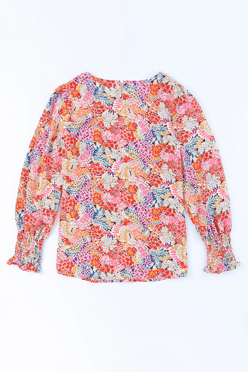 Multicolor Puff Sleeve Floral Blouse