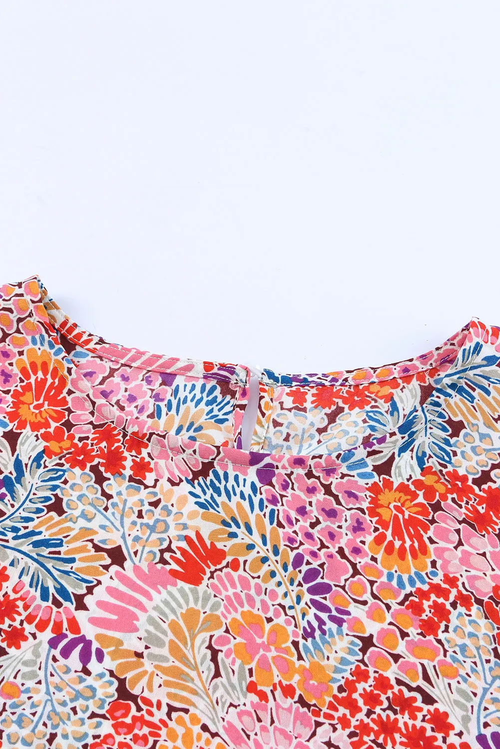 Multicolor Puff Sleeve Floral Blouse