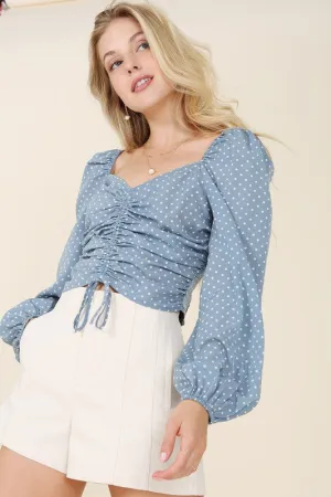MY BLUE HEAVEN LONG SLEEVE CROP TOP