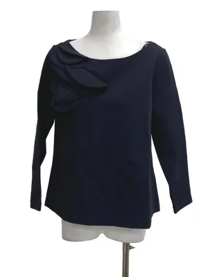 Navy Blue Long Sleeved Blouse