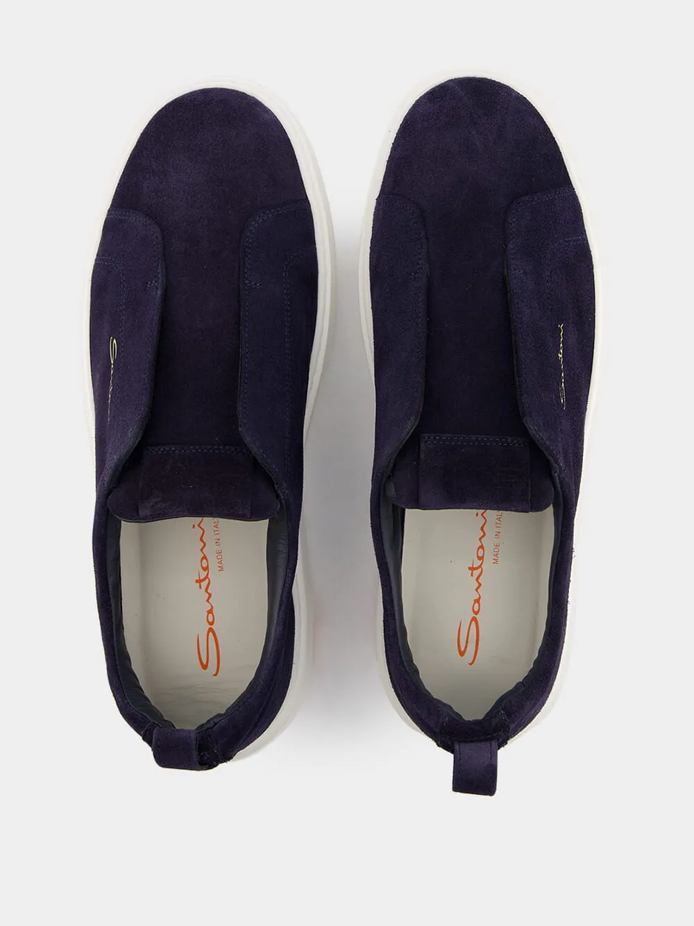 Navy Slip-On Suede Sneakers