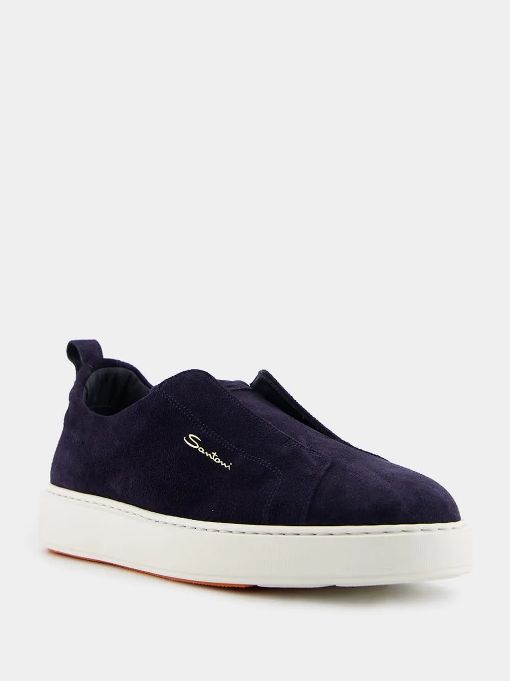 Navy Slip-On Suede Sneakers
