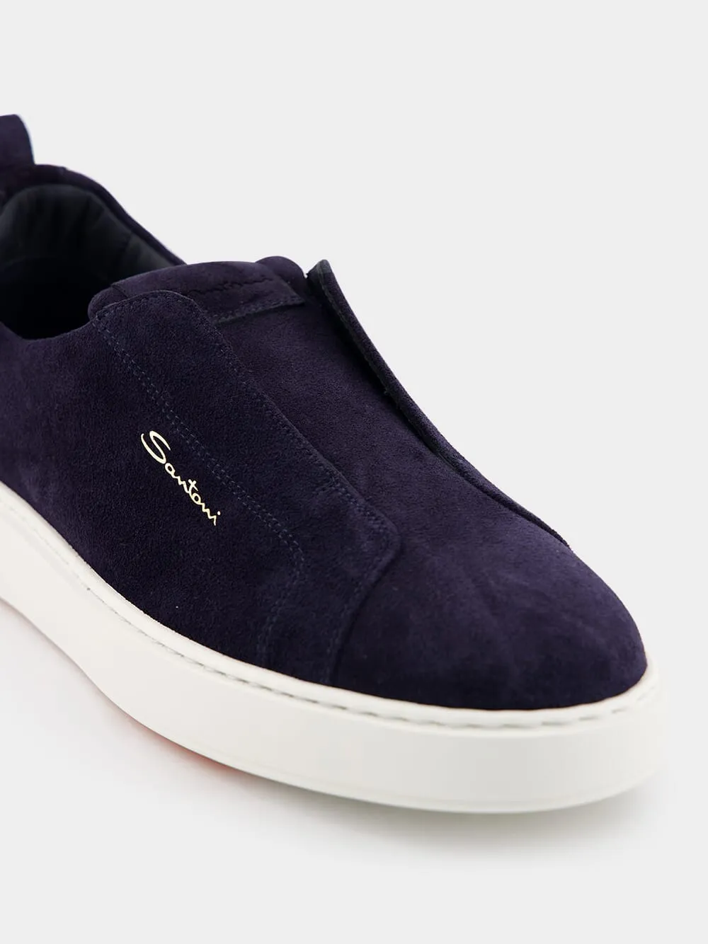 Navy Slip-On Suede Sneakers