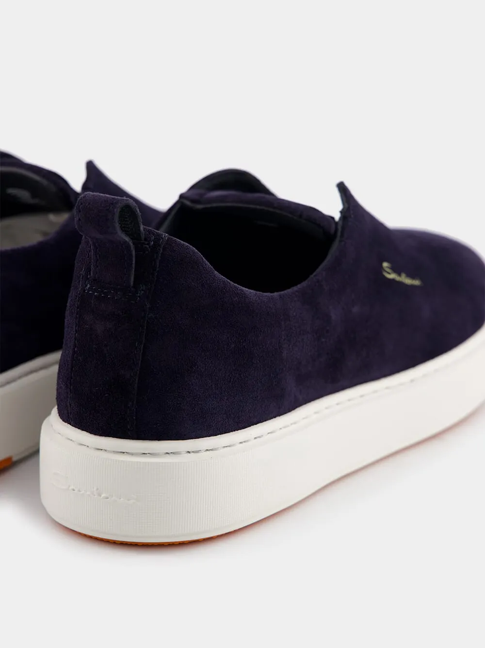 Navy Slip-On Suede Sneakers