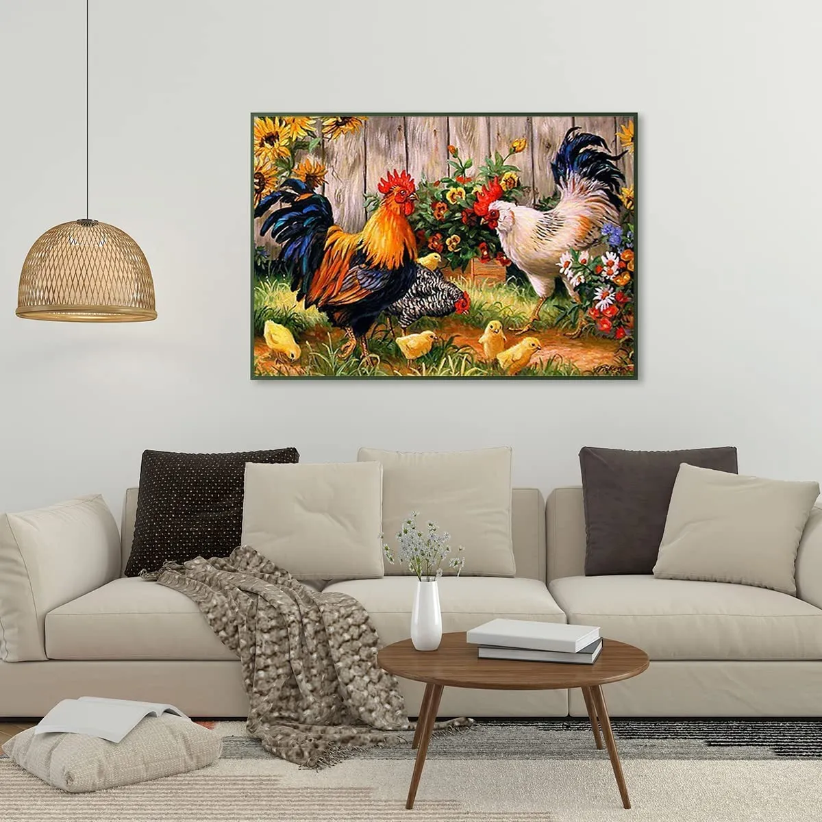 New AIRDEA DIY 5D Rooster Diamond Painting Kit for Adults Beginners DIY, 13.8x17.7 inch