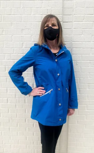 Nikki Jones Royal Blue Magic Print Rain Jacket