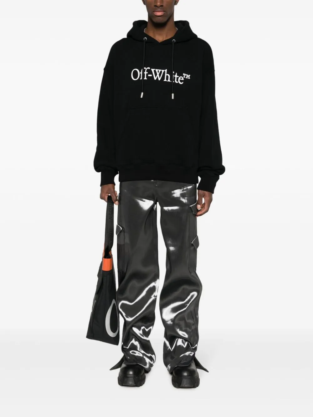 Off White Big Bookish Cotton Hoodie