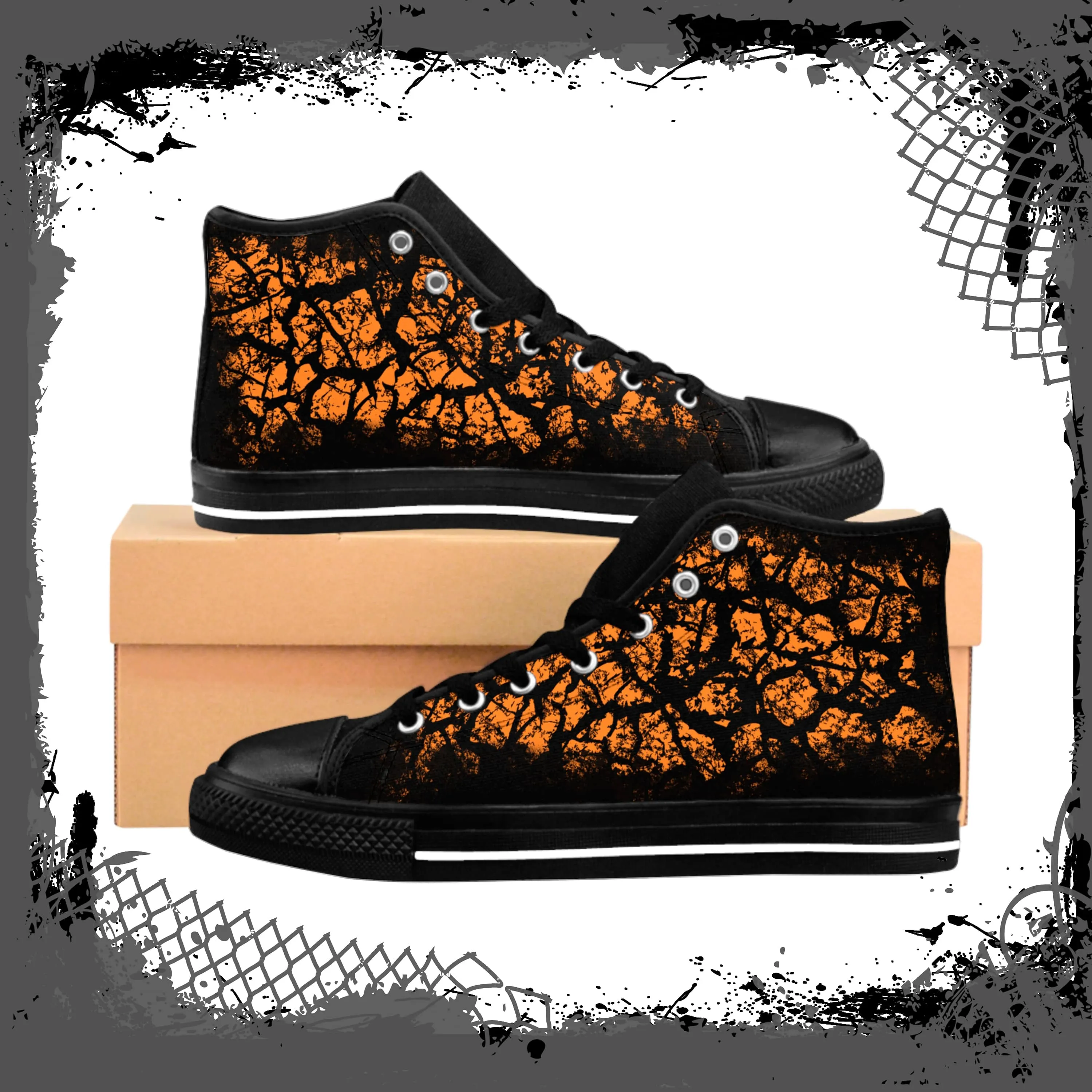 ORG/BLK Men's "Frac'd" High Tops