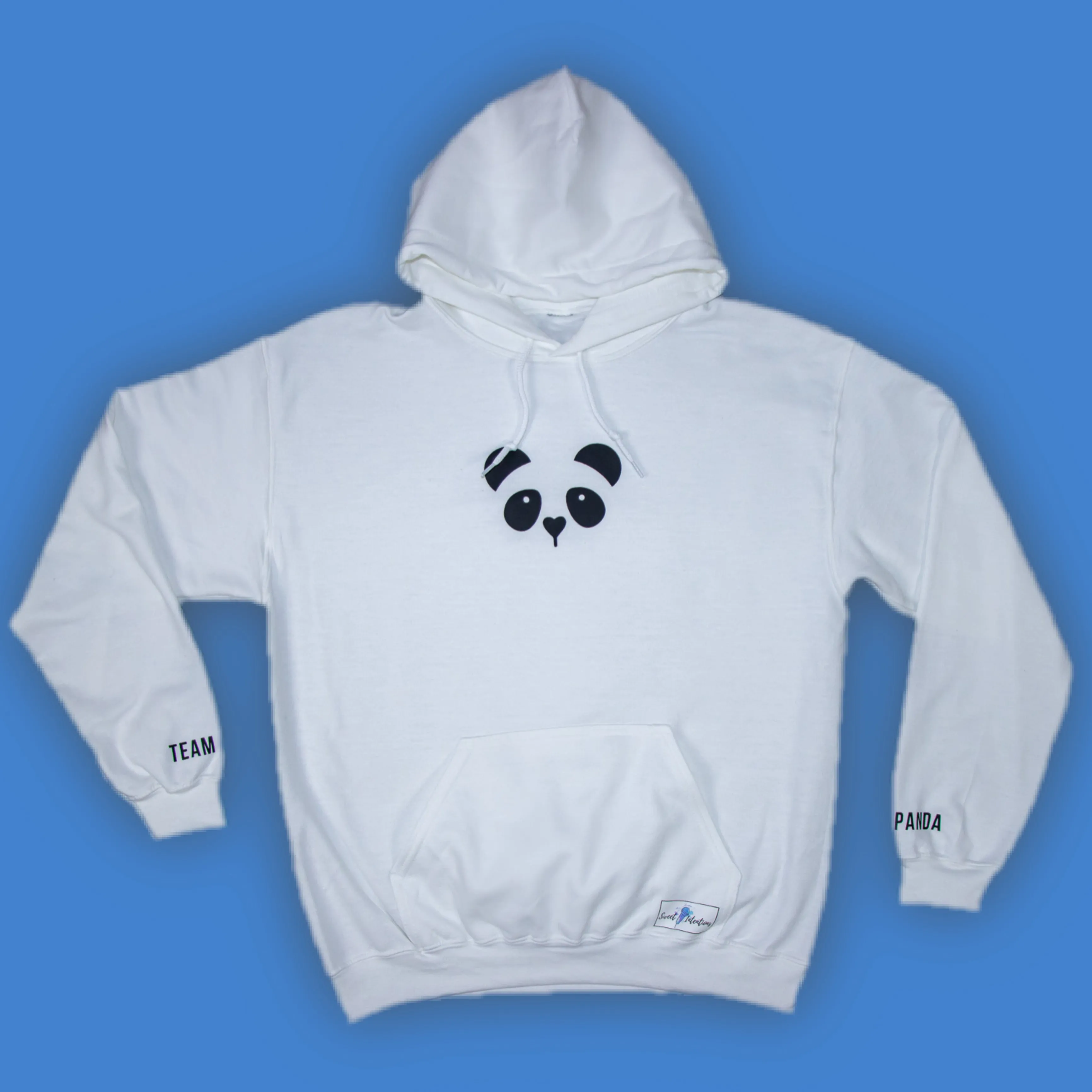 Panda Hoodie w/ Print on Sleeve (White)
