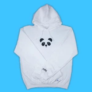 Panda Hoodie w/ Print on Sleeve (White)