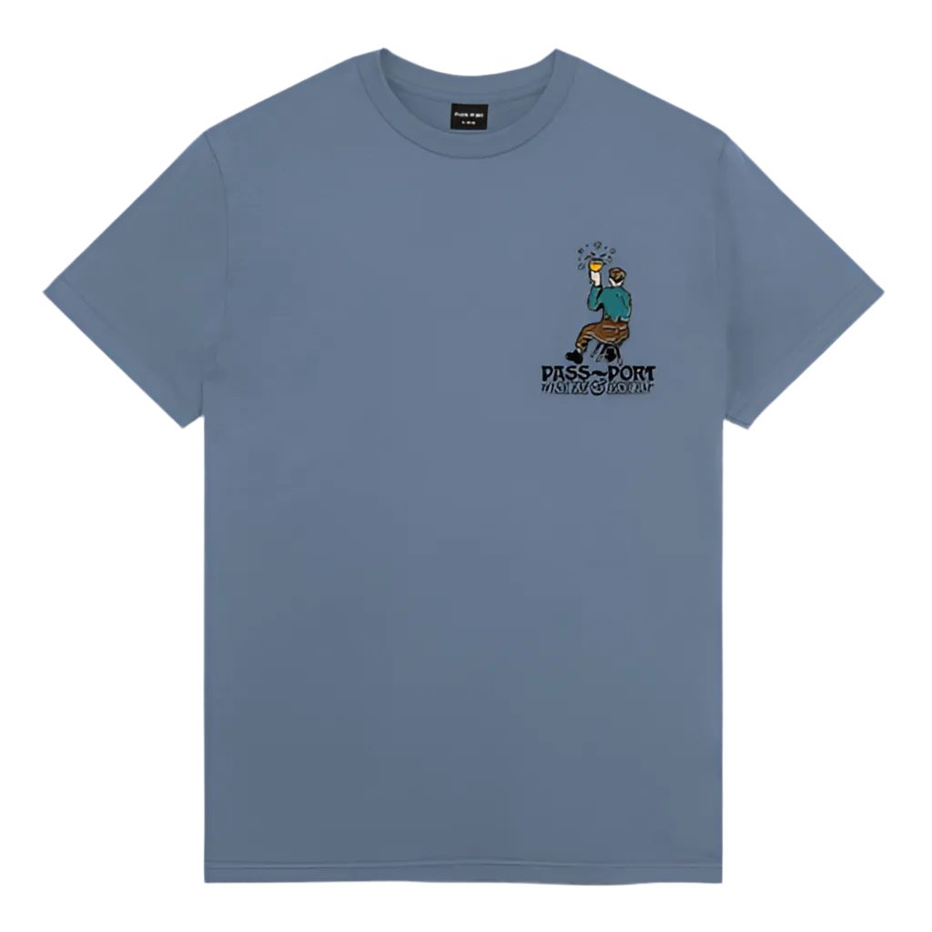 Passport Wine Em' Tee 'Stone wash Blue'