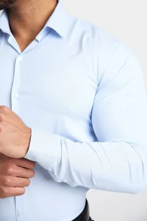Performance Business Shirt in Blue Fine Stripe