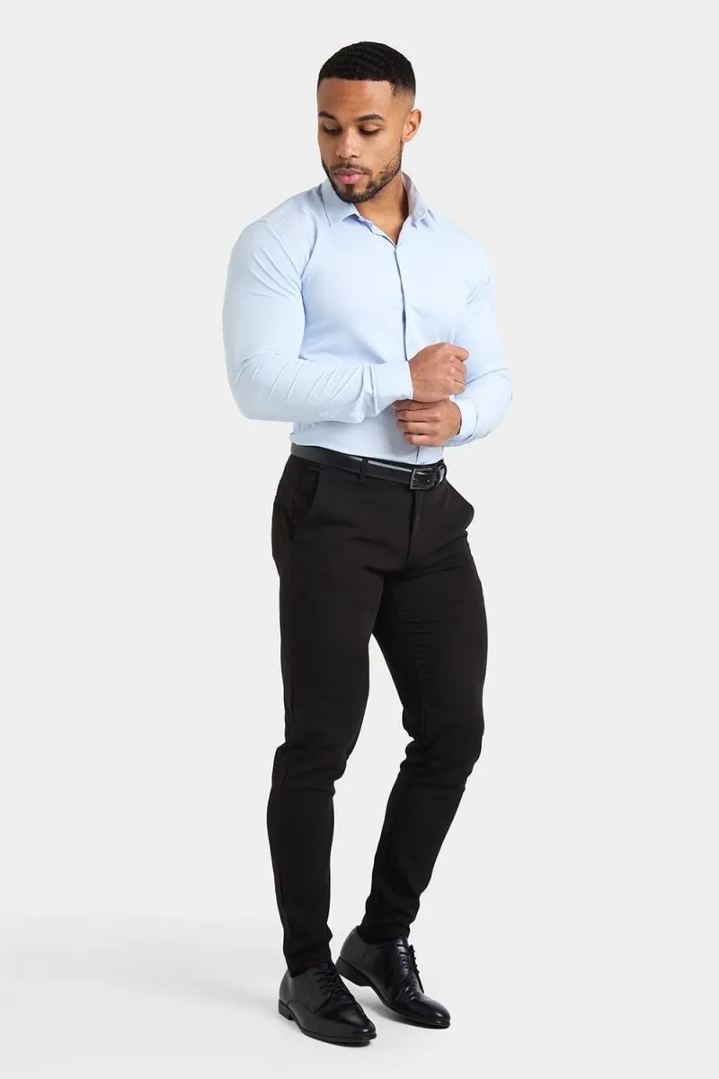 Performance Business Shirt in Blue Fine Stripe