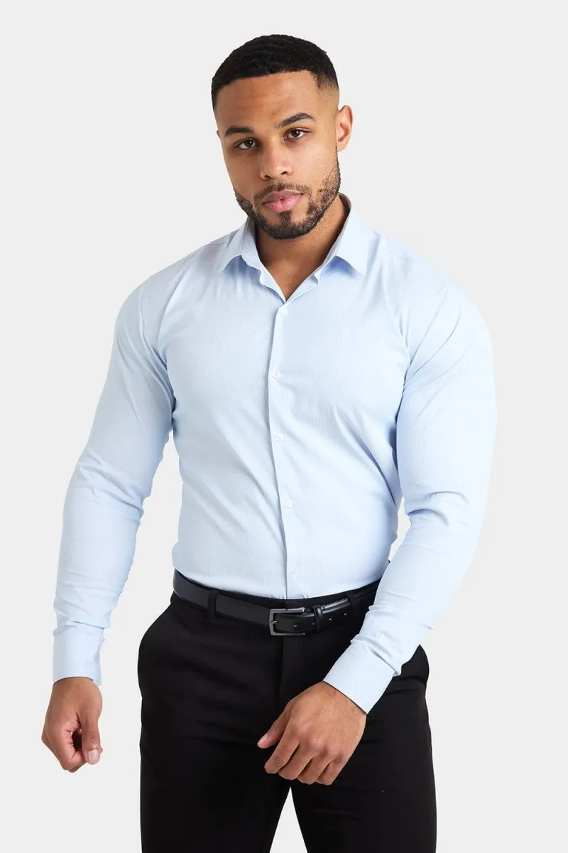 Performance Business Shirt in Blue Fine Stripe