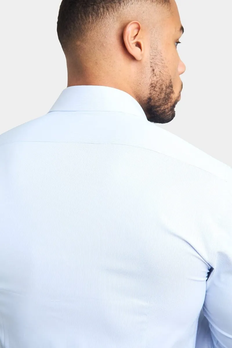 Performance Business Shirt in Blue Fine Stripe