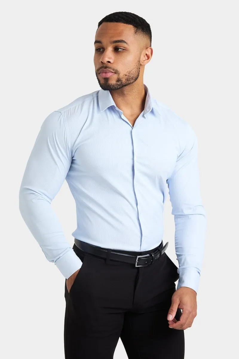 Performance Business Shirt in Blue Fine Stripe