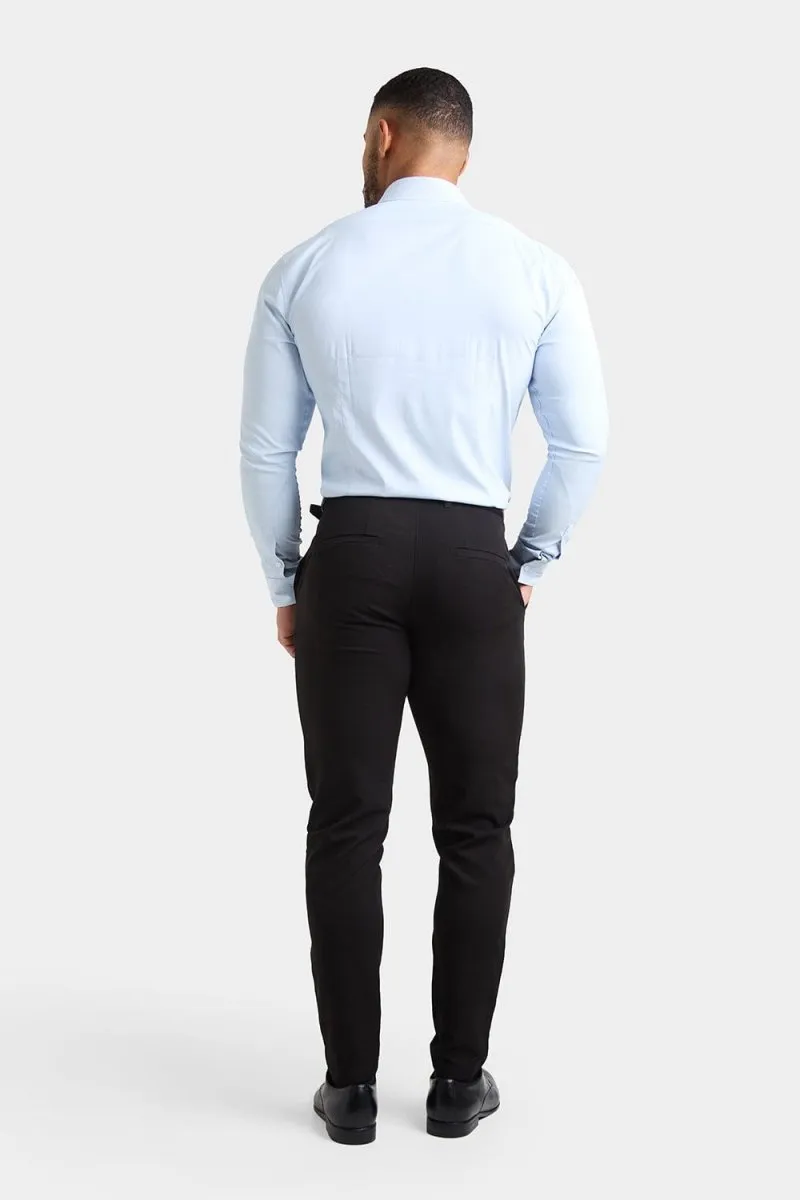Performance Business Shirt in Blue Fine Stripe