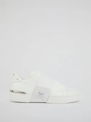 Phantom Kick$ White Slip-On Sneakers