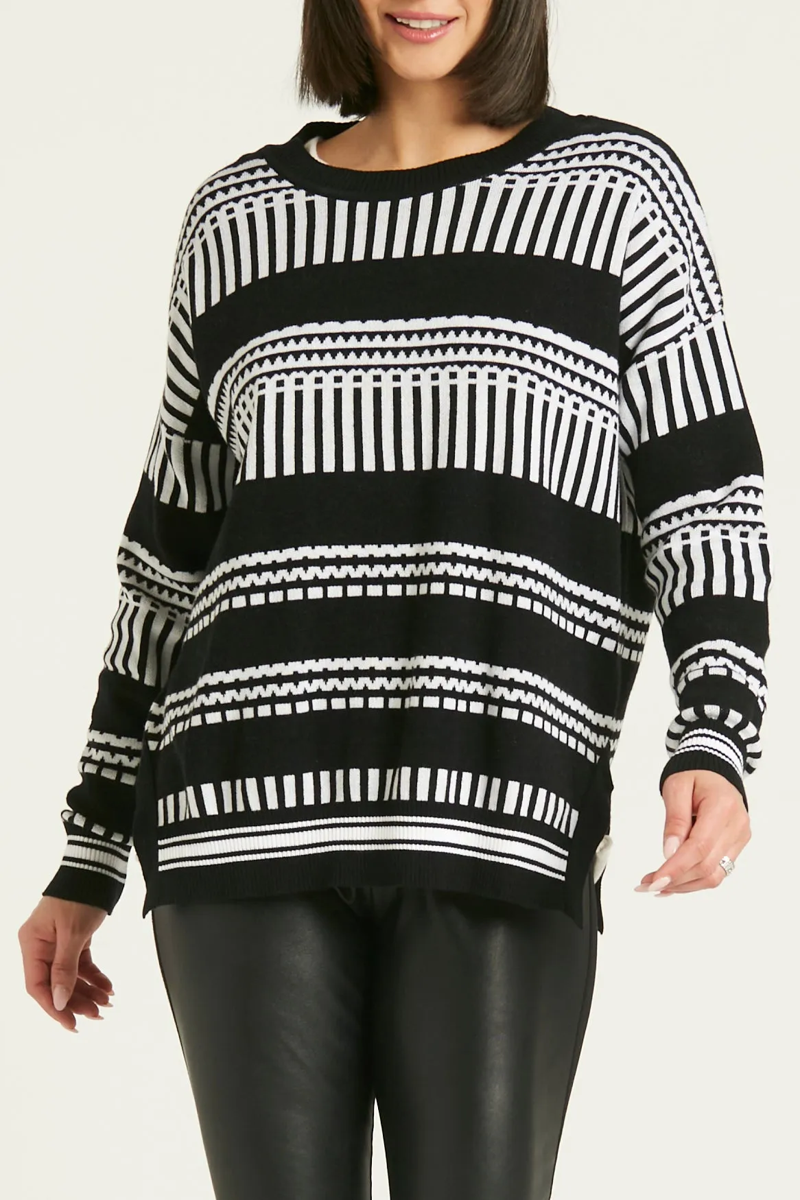 Pima Cotton Coding Crewneck Sweater