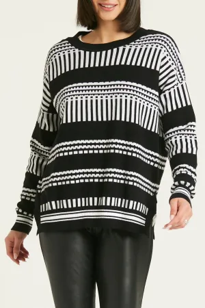 Pima Cotton Coding Crewneck Sweater