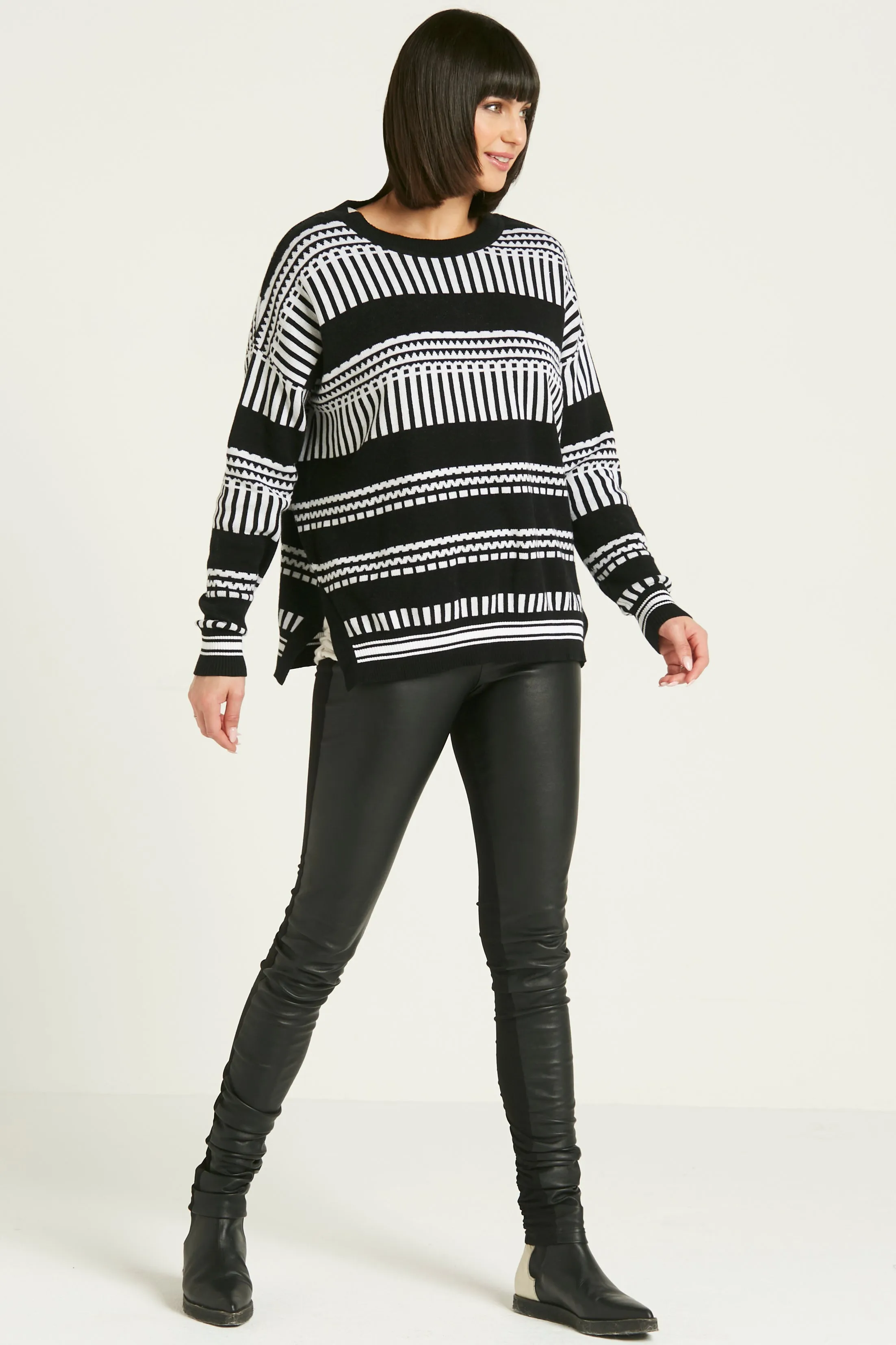 Pima Cotton Coding Crewneck Sweater