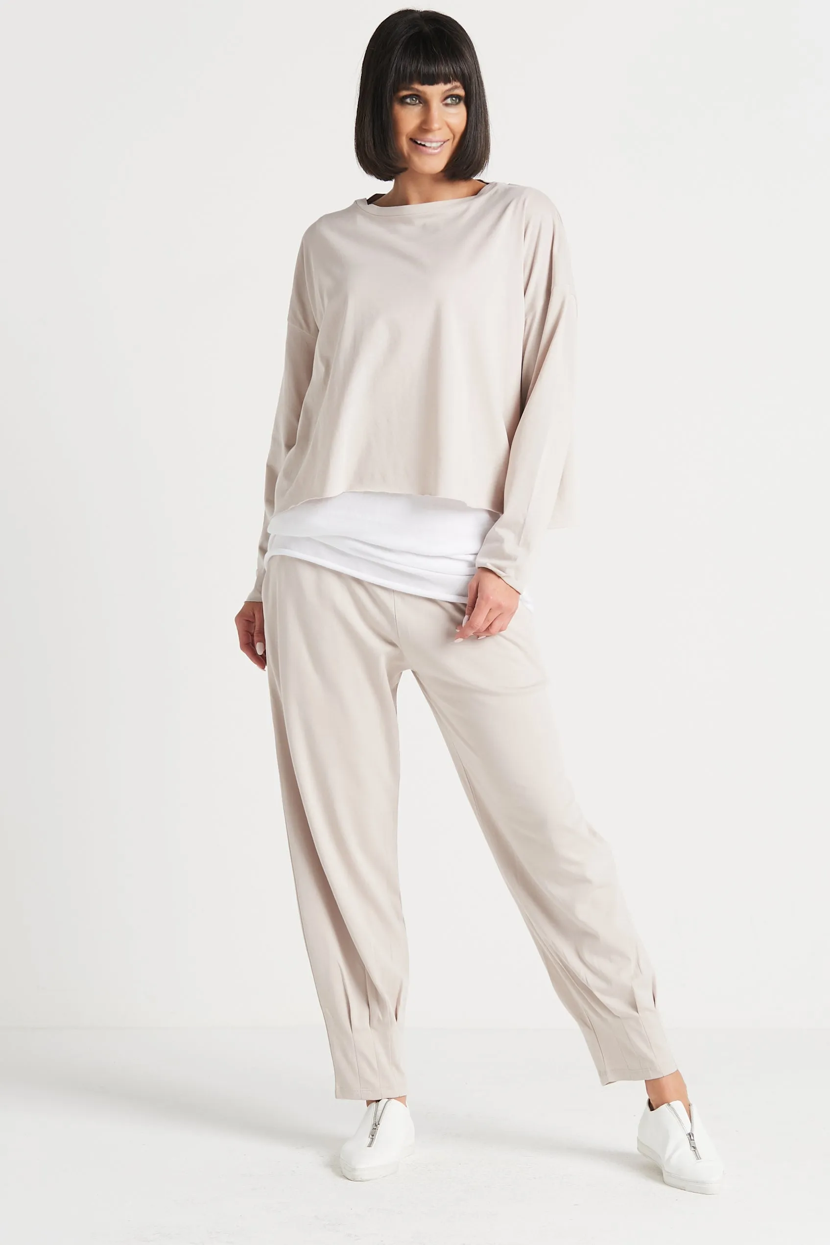 Pima Cotton Pinched Pleat Pants