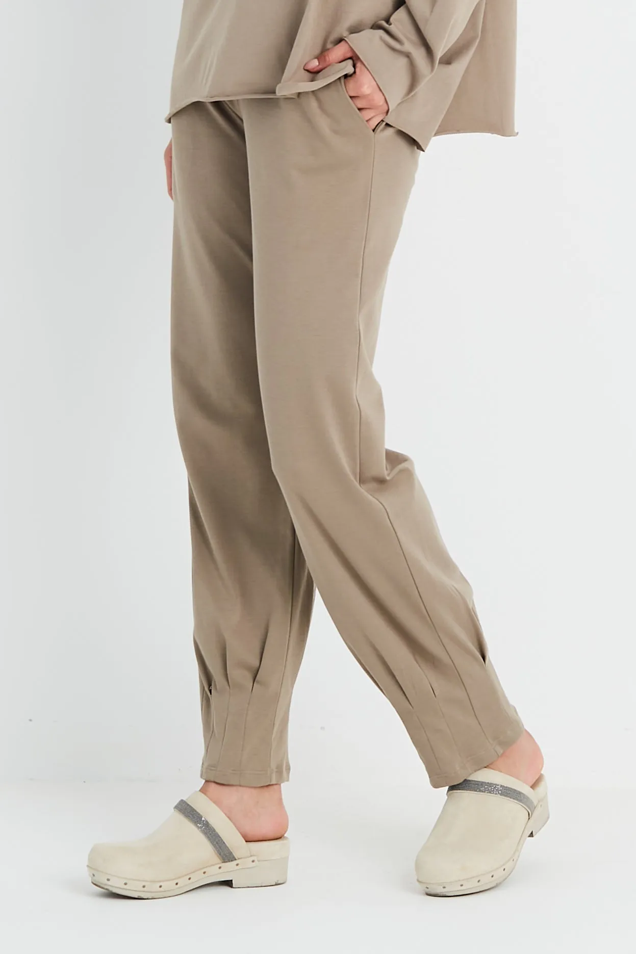 Pima Cotton Pinched Pleat Pants