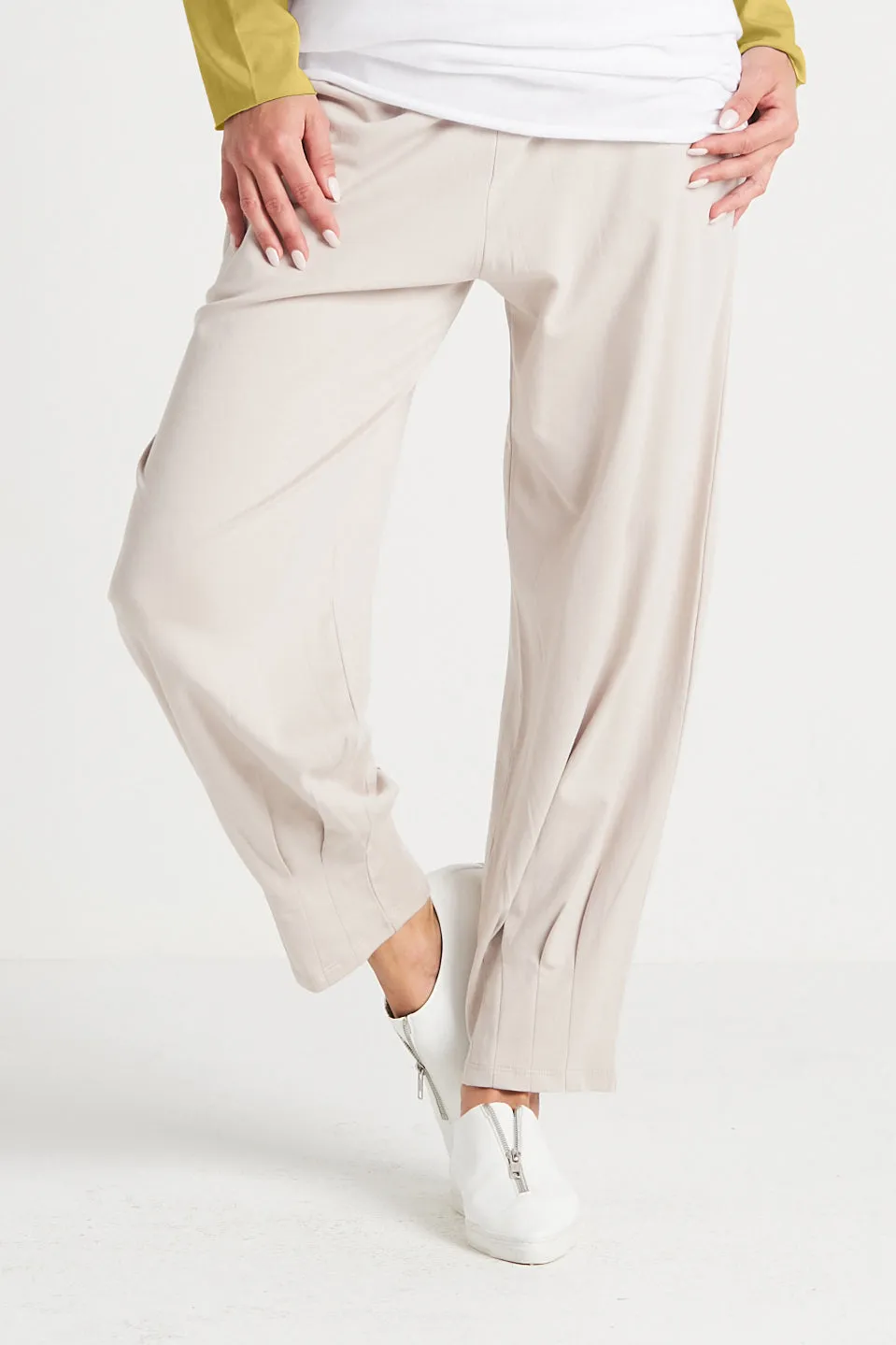 Pima Cotton Pinched Pleat Pants