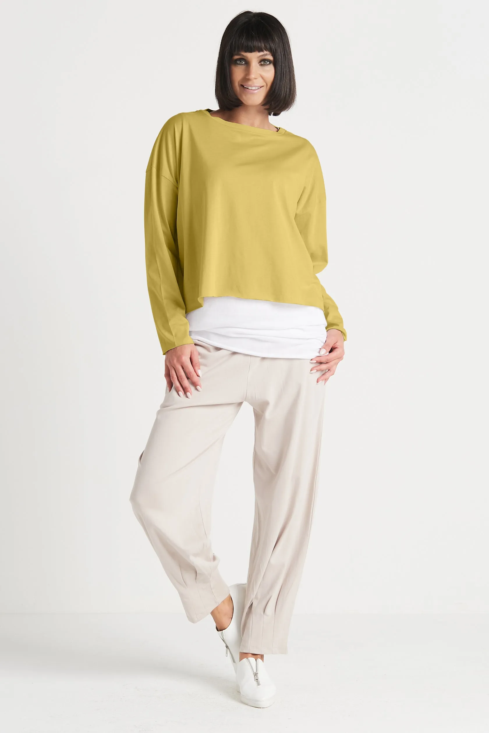 Pima Cotton Pinched Pleat Pants