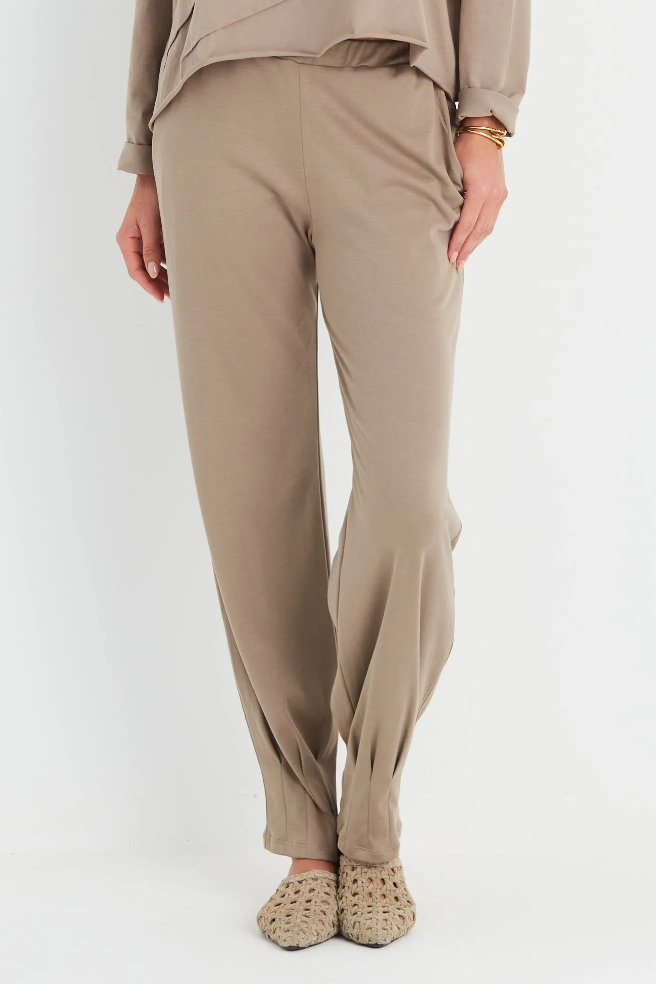 Pima Cotton Pinched Pleat Pants