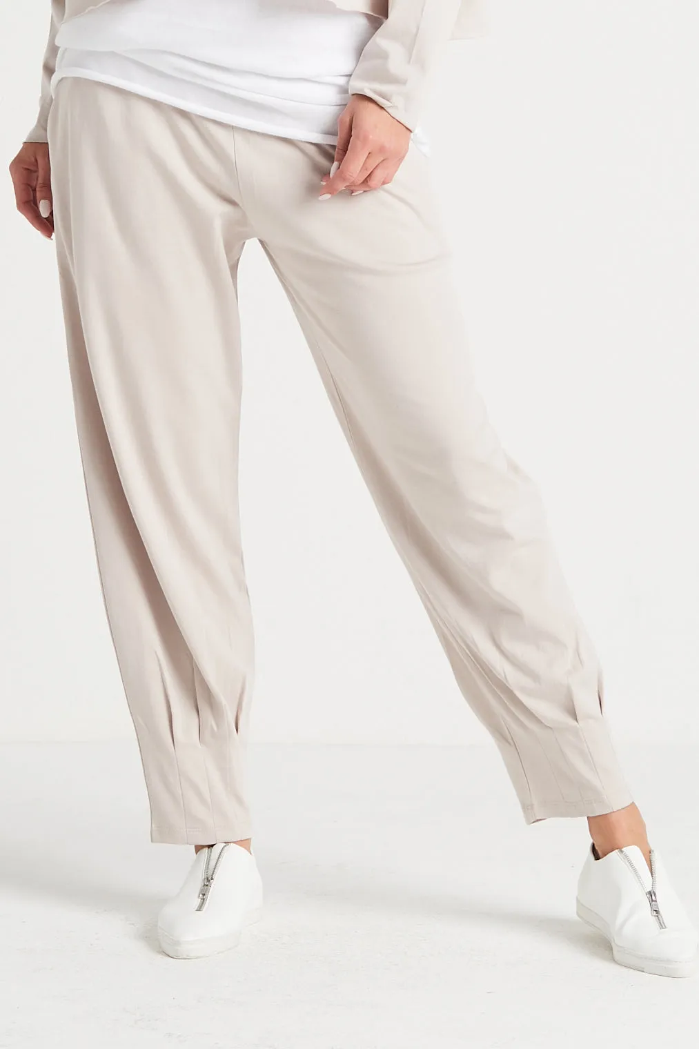 Pima Cotton Pinched Pleat Pants