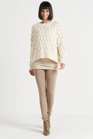 Pima Cotton Scallop Crewneck Sweater