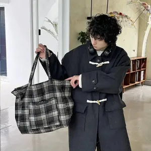 Plaid Oversized Shoulder Bag