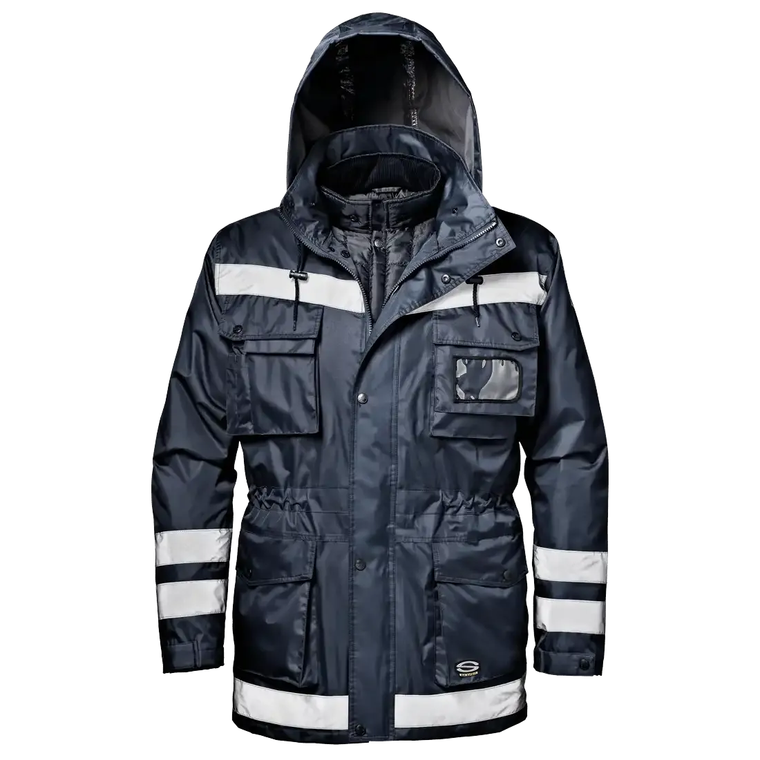 POLICE JACKET - Hi-Vis Reflective Bands - Waterproof - Detachable Inner Jacket