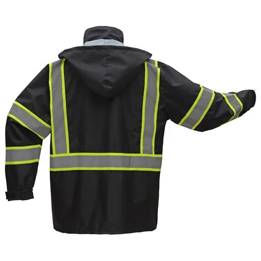 Premium Two Tone Hooded Rain Coat With Black Bottom - Class 3