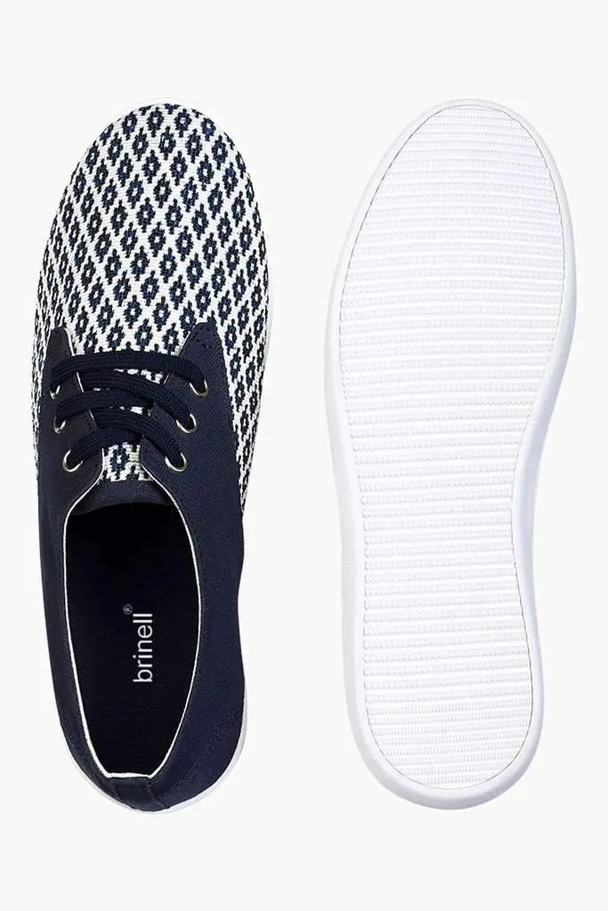 Print Block Lace Up Plimsolls