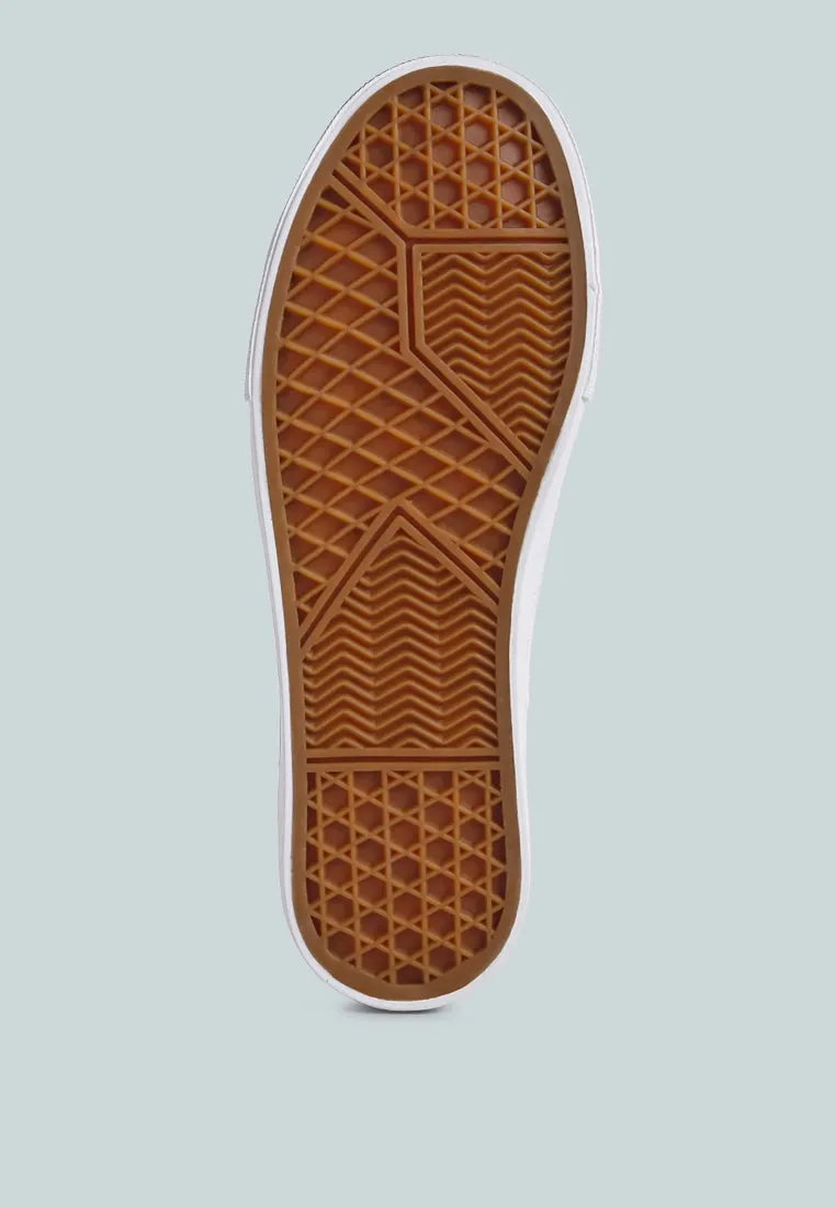 Raw Trim Solid Canvas Sneakers