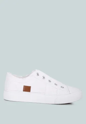 Raw Trim Solid Canvas Sneakers